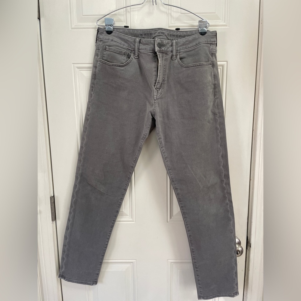 American Eagle, Washed gray gently worn Athletic fit jeans
